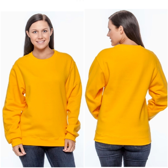 Vintage 90s Jerzees Gold Unisex NuBlend Crew Neck Sweatshirt New Without Tag - Picture 2 of 16